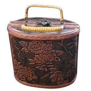 Vintage Floral Embossed Handbag